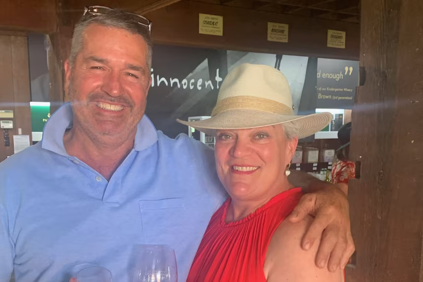 Lyndal Jordon and husband Glenn Allan in happier times. (Supplied)